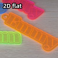 Custom Neon Name Tag Single Item, Personalized Keychain, School Bag Tag, Diaper Bag Tag, Cool Gift for Kids