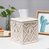 New Woven Tissue Box Imitation Rattan Woven Grass Tissue Storage Box Luxury Tissue Paper Holder Home Living Decoration
