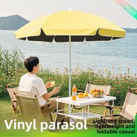 Outdoor Black Sun Umbrella for Patio Garden Stand Portable Camping Beach Shelter Sunshade Outdoor Use Large Shade Umbrella