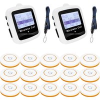 CATEL CTW07 CTT12 Wireless Calling System 15 Pcs Call Buttons 2 Pager Receivers Belt Pager for Restaurant Waiter Service