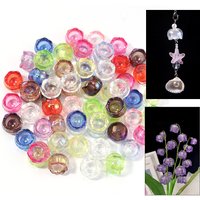 10Pcs Acrylic Beads UV Single Hole Transparent Lily Flower Shaped Beads Caps for DIY Jewelry Making Bracelet Earring Accessory