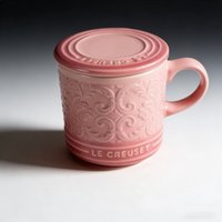 Macaron stoneware cup, dustproof with lid, food grade material, office water cup, coffee cup for gifts