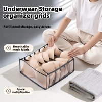 11 Compartment Home Collapsible Underwear Storage Box clothes storage boxes Panties Socks Bra Organizing Breathable Mesh Bag