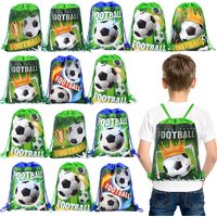 10/20Pcs Football Drawstring Gift Bags Non-woven Soccer Goodie Bag Backpack Kids Sport Birthday Party Favors for guests