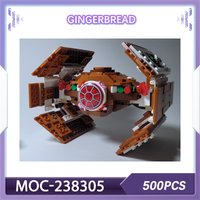 Gingerbread New Sci-fi spaceship warship MOC-238305 building block set Space Wars model gift Christmas present movie series