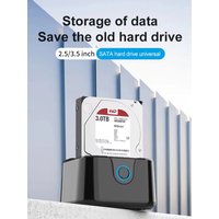 GODO Single Bay USB 3.0 HDD Docking Station for 2.5/3.5" SATA HDD/SSD External Hard Drive Dock Support Offline Clone