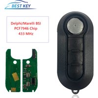 BEST KEY Replace Smart Remote Car Key For Fiat 500 Doblo Qubo Grande Punto 2006-2013 Delphi BSI System 433.92ASK PCF7946