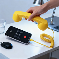 Retro Phone Handset Type-C/Wireless Bluetooth Telephone Receiver Portable Vintage Phone Headset for iPhone&Android Cell Mobile
