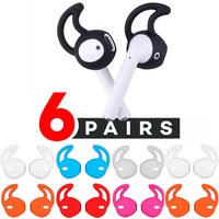 6-1Pairs in-Ear Sports Eartip Case Cover for Apple Airpods 1 2 Ear Cover Ear Tip Anti Slip Lostproof Silicone Ear Grip Headphone