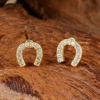 2PCS Stainless Steel Horseshoe Zircon U-Shape Stud Earrings For Women Cartilage Piercing Earrings Korean Fashion Jewelry Gift