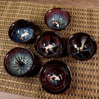 Masterpiece Handmade Jian Zhan Tea Bowl Large Capacity Crystalline Glaze Gongfu Teaware Collector Ceramic for Tea Ceremony