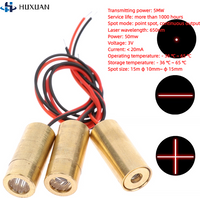 1Pcs Laser Head 650nm 9mm 3V 50mW Laser Cross Diode Module Red Copper Head Line / Point / Cross Laser Diode