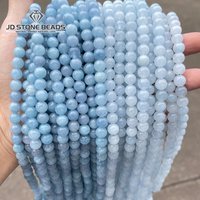 Natural Stone Sea Blue Chalcedony Beads Round Loose Spacer 6 8 10mm Pick Size For Jewelry Making Necklace Bracelet Accessory