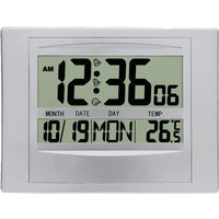 Large Digital Wall Clock TEMP Date Week Display 2 Alarms Battery Powered Snooze Table Clock 12/24H Electronic LCD Alarm Clock