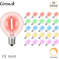 Light Bulb G40 Colored Led String Light Replacement Bulb E12 Base 1W Globe MultiColored Ball Lamp RGB Birthday Party Decoration