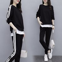 Casual Sportswear Set Women Loose Fashionable Large Size Trendy Sweatshirt Best Friend Outfit Spring Autumn New Arrival