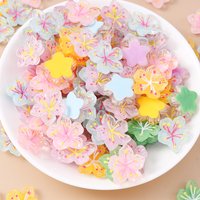 Leslie 15pcs Cute New Resin Blossom Mini Flower Flat Back Cabochon Scrapbook Kawaii DIY Embellishments Accessories