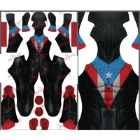 Halloween Men Spider 2 Miles Morales Boricua Cosplay Costume Zentai Man Bodysuit Adults Suit Party Jumpsuit