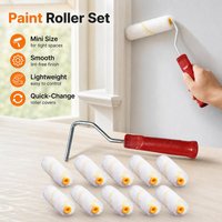 10pcs Paint Roller Brush Set – Professional Clean Cut Sleeves, Replacement Edger Tool for Home Wall Ceiling Painting