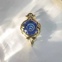 Genshin Impact Furina Vision Enamel Brooch Fontaine Water Element Lapel Pin Anime Cosplay Accessory Collectible Jewelry Gift