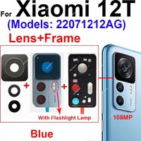 Rear Main Camera Glass Lens Frame Holder For Xiaomi Mi 12T Mi 12T Pro Back Camera Cover With Adhesive Replacement Parts