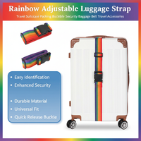 1/2PCS Rainbow Adjustable Luggage Strap Travel Suitcase Packing Buckle Security Baggage Belt Travel Accessories