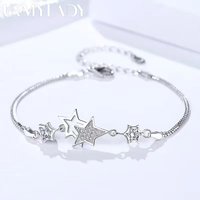 Original Designer 925 Sterling Silver Elegant Charm Crystal Star Bracelets For Women Jewelry Fashion Party Wedding Accessories