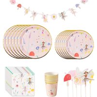 Fairy Party Tableware, Fairy Paper Plates Party Set, Fairy Birthday Tableware, for Fairy Birthday Party, Wedding, Baby Shower