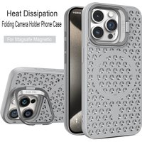 Heat Dissipation Mesh For Magsafe Magnetic Wireless Charge Case For iPhone 15 14 Plus 13 12 11 Pro Max Camera Holder Soft Cover