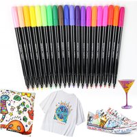 Permanent Fabric Markers,12/24 Pack,Fabric Paint Markers, Assorted Colors, Marker for Clothes, Markers for T Shirts, Fabric Pen