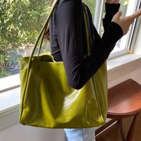 Green Vintage Women's Bag Large Capacity Soft Pu Shoulder Underarm Bags Simple All-match Ladies Handbag Elegant Fashion Totes