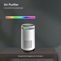Portable Car Air Purifier Negative Ion & HEPA Filter Low Noise DeodorizerDust Smoke Removal Compact Design for Car Home Use