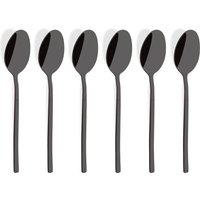 6Pcs Mirror Black Tea Spoon Dessert Ice Cream Stainless Steel Spoons Stirring Coffee Spoon Kitchen Accessories Flatware