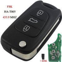 Jingyuqin Klapp Fernbedienung Auto Schlüssel Für Kia K2 K5 Für Hyundai I30 IX35 Elantra Tucson Sonata NF 433,9 Mhz ID46 Chip 3 Tasten FSK