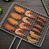 New Iron Barbecue Net Silvery Barbecue Iron Mesh Clamp Grilled Fish Net Picnic