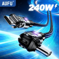 AUFU 240W USB Type C Cable 5A PD3.1 Fast Charging Cord For Samsung Galaxy S23 S24 iphone 1716 Pro Xiaomi 180 Rotate Charge Cable