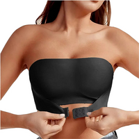 Women's Strapless No Padding Seamless Front Button Bra Comfortable Smooth Underwear Anti Exposure Front Button Strapless Bra