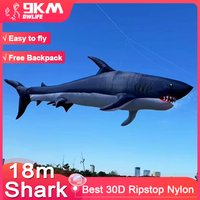 9KM18m Shark Kite Line Laundry for Adults High Quality Soft Inflatable Outdoor Animal Show Kites Pendant (Accept wholesale)