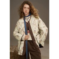 ELFSACK 2025 Autumn New Arrivals Y2K Casual Large-Area Color Printing Cotton Jacket For Woman