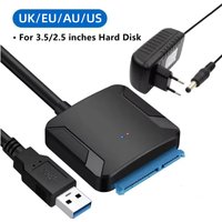 USB 3.0 to SATA Adapter SATA Cable for 3.5/2.5 Inch SSD HDD SATA III Hard Drive Disk Support UASP with External 12V/2A Power