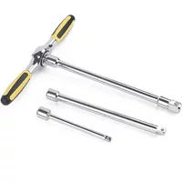 1pc 1/4 3/8 1/2 Inch Ratchet Wrench Hexagon Socket Wrench T Type Torque Wrench Bike Tools Detachable Handle Spanner Hand Tool