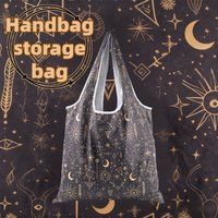 GROSSE faltbare wiederverwendbare Einkaufstasche – umweltfreundliche Schulterhandtasche mit Tasche, stilvolle Tragetasche für Lebensmittel, Reisen und