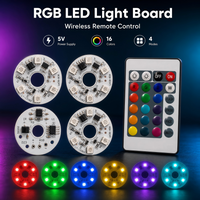 RGB LED Lights Plate Wireless Remote Switch 5V 6LEDs 4 Modes 16 Colors RGB Lamp Board Colorful Gradient Source Decorative Design