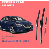 LHD Front Rear Windshield Wiper Blade For Nissan Leaf ZE0 ZE1 MK1 MK2 2010-2023 3pc Windscreen Brushes 2015 2016 2017 2019 2020