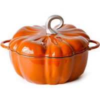Pumpkin Enameled Cast Iron Dutch Oven 1.9L Enamel Coated Cookware NonStick Enamel Pot Casserole Dish 7.9inch for All Heat Source