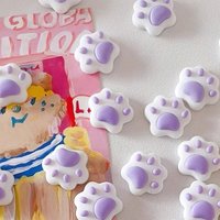30Pcs Cute Rhinestones DIY Craft for Nail 3D Decorations Jewelry Mixed Nail Art Resin Cartoon Cats Paw Series Charms