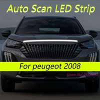 New DRL Auto Scan LED Strips For Peugeot 2008 2013-2025 Car Hood Light Flexible Headlights Welcome Light 59 Inch