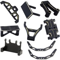 Schwarze Beschichtung Messing Skid Plate Träger Seiten rahmen Chassis Schienen vorne hinten Karosserie pfosten halterungen für axiale ax24 rc Autoteile