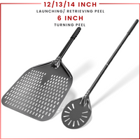 6&12 13 14 Inch Aluminum Pizza Peel Bread Paddle Pizza Oven Turning Peel Hard Anodized Pizza Baking Kitchen Tool Spatula