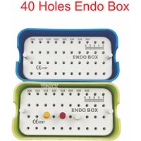 Dental Endo Box With Ruler 40 Holes Blocks Stand for Endo Files Autoclavable Sterilization Case